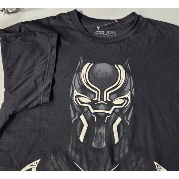 Marvel Black Panther Mask Mens XL T Shirt Azura Superheroes Labs Graphic Tee - Picture 2 of 5